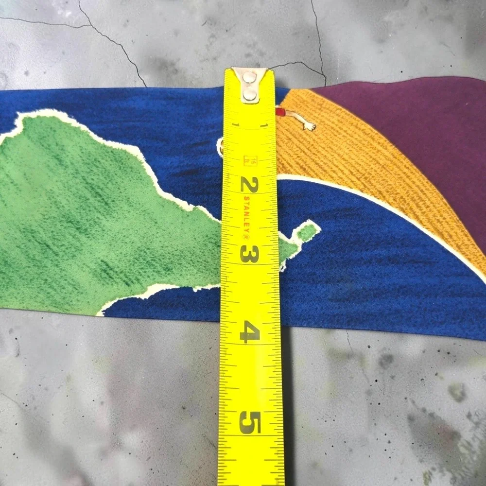 VTG Save the Children Silk Tie World Map Stars Michael Age 13 Blue Purple Mens